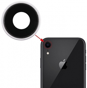 Sklíčko zadní kamery iPhone XR + rámeček silver