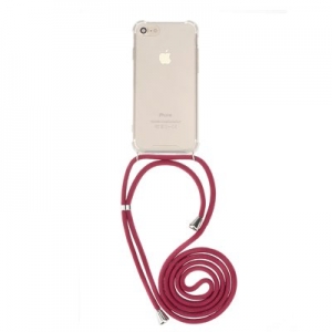 Pouzdro Forcell CORD Huawei Y6 (2019), barva transparent + červená šňůrka