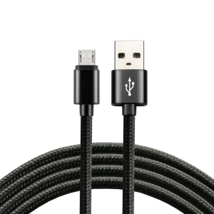Datový kabel USB A na Micro USB, barva černá - 3 metry