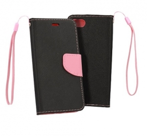 Pouzdro FANCY Diary iPhone 11 (6,1") barva černá/růžová