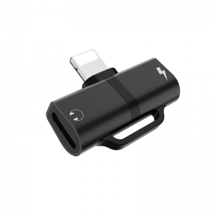 HOCO LS20 Adaptér SHORT HF/audio + nabíjení iPhone Lightning barva černá