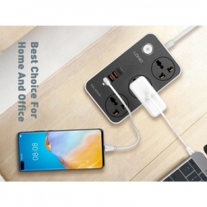 Cestovní nabíječ LDNIO SC3412, 3x USB A, 1x USB C, QC 3.0 PD 20W