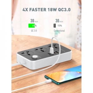 Cestovní nabíječ LDNIO SC3412, 3x USB A, 1x USB C, QC 3.0 PD 20W