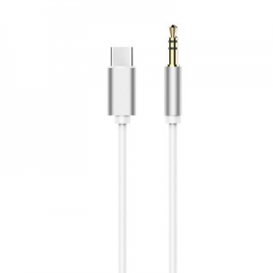 Kabel AUX USB C na Jack 3,5mm,1m, barva bílá