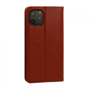 Pouzdro Book Leather Special iPhone 12, 12 Pro, barva hnědá