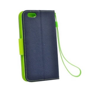 Pouzdro FANCY Diary iPhone 12 Mini barva modrá/limetka