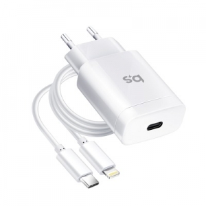 Cestovní nabíječ BlueStar iPhone - s odnímatelným kabelem (vstup USB C, kabel USB C na Lightning) QC 3.0 PD 18W