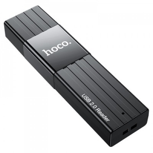 Čtečka paměťových karet HOCO HB20, 2v1 USB 2.0, barva černá