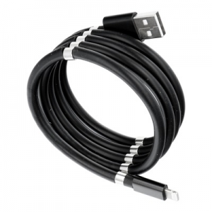 Datový kabel Magnet, Lightning 8-pin 2,4A, barva černá