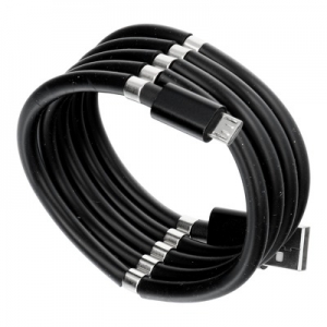 Datový kabel Magnet, micro USB 2,4A, barva černá
