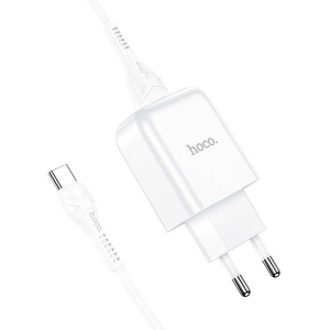 Cestovní nabíječ HOCO N2 Vigour 1x USB A (2A) + kabel USB A na USB C, barva bílá