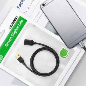 Adaptér UGreen, USB A (male) na USB A (female), 3.0, délka 1m, barva černá