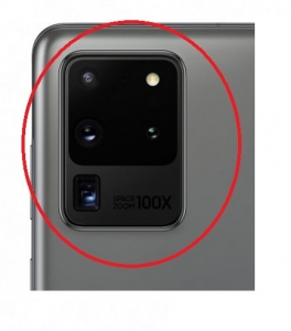 Sklíčko zadní kamery Samsung G988 Galaxy S20 Ultra s rámečkem grey