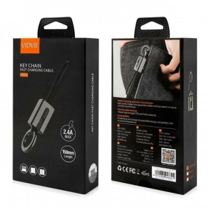 Datový kabel VIDVIE keychain Micro USB, 15cm barva černá