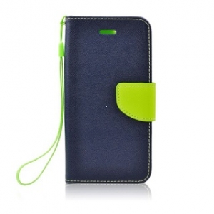 Pouzdro FANCY Diary iPhone 13 Pro (6,1") barva modrá/limetka