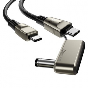 Baseus Kabel Flash Series 2v1 - USB na Typ C + 5,5 x 2,5 mm DC adaptér - 100W 5A 2 metry, barva černá