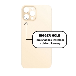 Kryt baterie iPhone 12  PRO gold - Bigger Hole