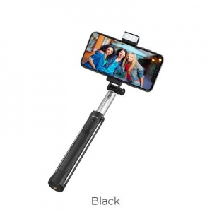 Selfie držák HOCO K10A s funkcí stativu a bluetooth připojením, barva černá