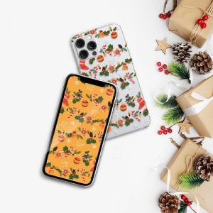 Pouzdro Winter iPhone 7, 8, SE 2020 (4,7), vánoční řetěz