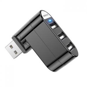 Borofone USB DH3 konektor - USB na 3x USB - černý