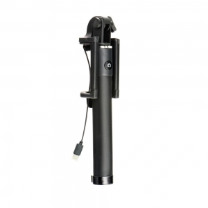Selfie držák - Iphone Lightning 8-pin konektor, ovládání v rukojeti, barva černá