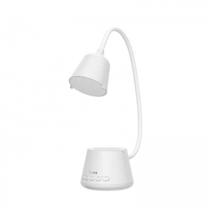 Stolní lampa s mini reproduktorem, barva bílá