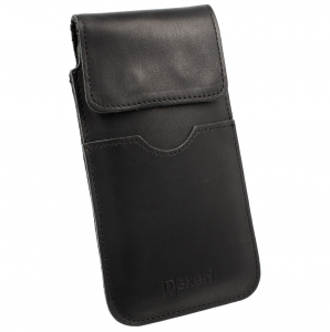 Pouzdro na opasek Nexeri Flap Leather, černá kůže, velikost iPhone 6, 7, 8, SE 2020