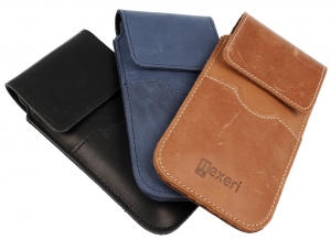 Pouzdro na opasek Nexeri Flap Leather, černá kůže, velikost iPhone 6, 7, 8, SE 2020