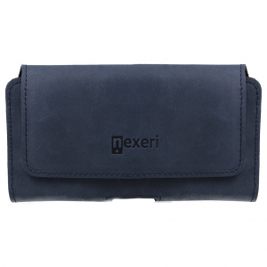 Pouzdro na opasek Nexeri Crazy 3D Leather, modrá kůže, velikost iPhone 5, 5S, SE, 12 mini