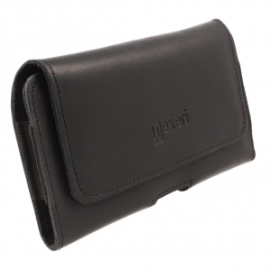 Pouzdro na opasek Nexeri Crazy 3D Leather, černá kůže, velikost iPhone 5, 5S, SE, 12 mini