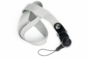 Šňůrka na mobilní telefon s plastovým zámkem, šířka 2 cm, barva šedá