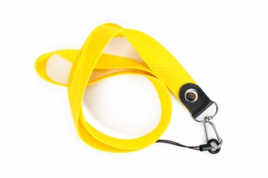 Šňůrka na mobilní telefon s karabinou, šířka 2 cm, barva žlutá