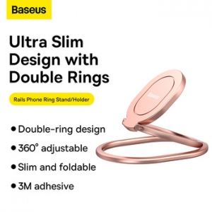 Držák Baseus Ring + stojánek (LUDG000015), barva rose gold