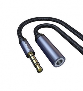 Kabel AUX KAKU (KSC-526) Jack 3,5mm (samec / samice) ,1m, černá