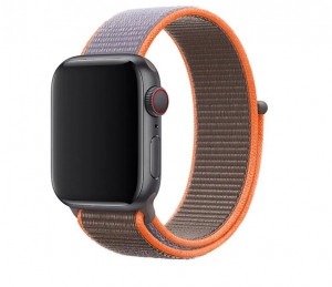 Nylon řemínek pro Apple Watch 42-45mm - grey / orange