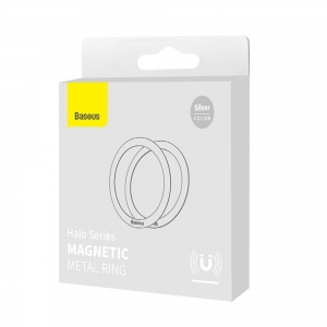 Baseus Univerzální magnetické kroužky pro MagSafe, 2 Ks balení, barva silver