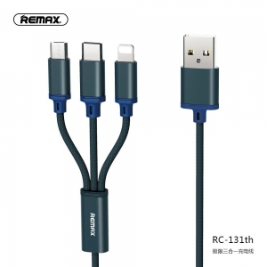 Datový kabel 3v1 Remax RC-131h, USb Typ C, Micro Lightning, barva modrá