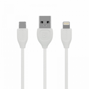 Datový kabel REMAX RC-050T 2v1, USB / Micro + Lightning, 2m bílý