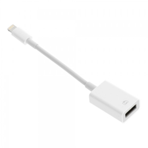 Adaptér USB OTG pro iPhone 8-pin Lightning bílý