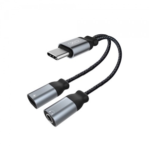 Adaptér audio USB TYP C / Jack, 3,5mm, USB Typ C, (XO-NB-R160B) barva černá