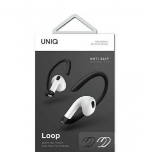 Sportovní háčky pro Airpods UNIQ Loop, duální balení 1x white 1x black