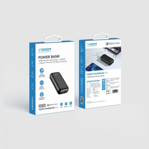 Externí baterie POWER BANK Veger S10, 10000mAh PD20W QC 3.0, 1x USB 1x USB Typ C, barva černá