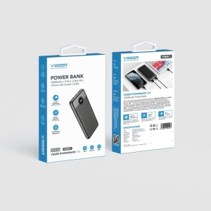 Externí baterie POWER BANK Veger A11S, 10000mAh PD20W QC 3.0, 2x USB 1x USB Typ C, 1x Micro USB, barva černá