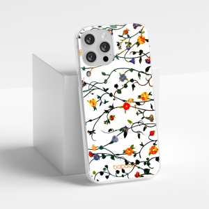 Pouzdro Back Case Flower iPhone 13 Pro, bílá