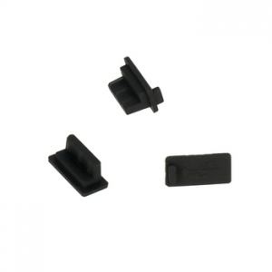 Záslepka pro konektor USB, barva černá - 10 ks balení