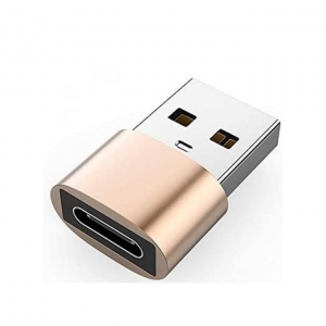 Adaptér USB C (female) na USB A, barva zlatá