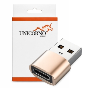 Adaptér USB C (female) na USB A, barva zlatá