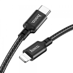 Datový kabel HOCO X14 iPhone Lightning / USB Typ C, podpora PD až 20W barva černá - 3 metry