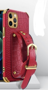 Pouzdro Back Case Croco Belt iPhone 13 (6,1´´) red