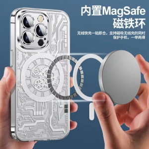 Pouzdro Back Case ClockWork iPhone 14 (6,1´´) s funkcí Magsafe, transparent/gold (blistr)